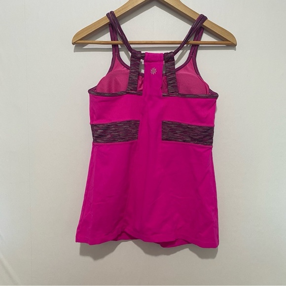 ATHLETA Prasada Tank Top Size Medium Racerback‎ Shelf Bra Pink Activewear Yoga - Picture 4 of 10
